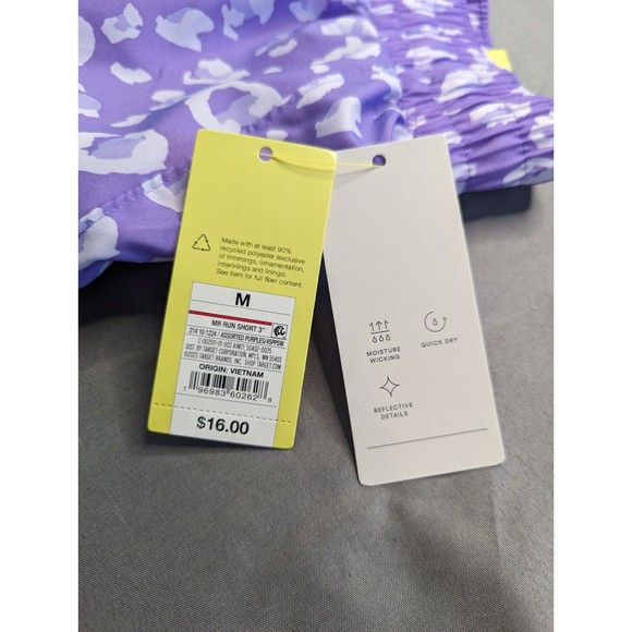 Women's All in Motion Purple Leopard Print Mid Rise Run Shorts - Picture 5 of 9